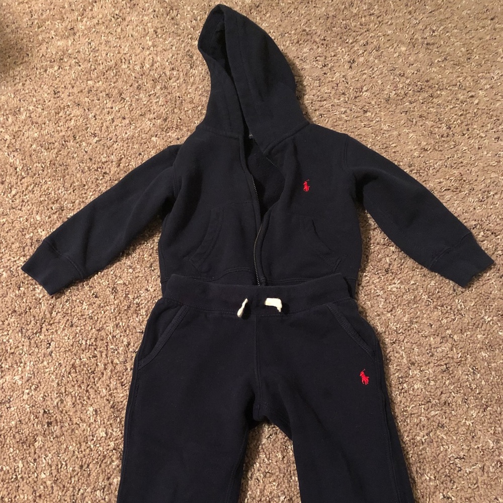 Navy blue toddler’s Polo jogger set